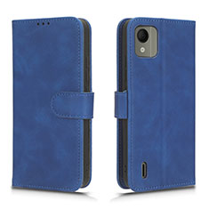 Custodia Portafoglio In Pelle Cover con Supporto L01Z per Nokia C110 Blu