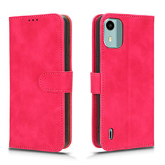Custodia Portafoglio In Pelle Cover con Supporto L01Z per Nokia C12 Plus Rosa Caldo