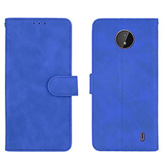 Custodia Portafoglio In Pelle Cover con Supporto L01Z per Nokia C20 Blu