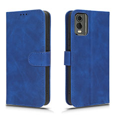Custodia Portafoglio In Pelle Cover con Supporto L01Z per Nokia C32 Blu