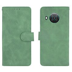 Custodia Portafoglio In Pelle Cover con Supporto L01Z per Nokia X10 Verde