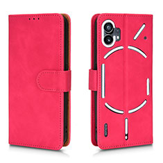 Custodia Portafoglio In Pelle Cover con Supporto L01Z per Nothing Phone 1 Rosa Caldo