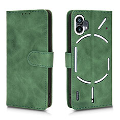 Custodia Portafoglio In Pelle Cover con Supporto L01Z per Nothing Phone 1 Verde
