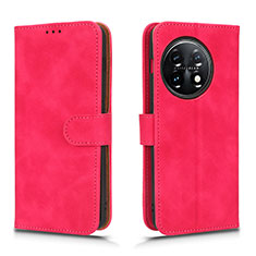 Custodia Portafoglio In Pelle Cover con Supporto L01Z per OnePlus 11 5G Rosa Caldo