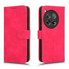 Custodia Portafoglio In Pelle Cover con Supporto L01Z per OnePlus 12 5G Rosa Caldo