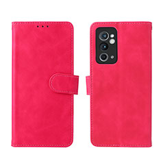Custodia Portafoglio In Pelle Cover con Supporto L01Z per OnePlus 9RT 5G Rosa Caldo
