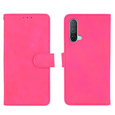 Custodia Portafoglio In Pelle Cover con Supporto L01Z per OnePlus Nord CE 5G Rosa Caldo