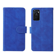 Custodia Portafoglio In Pelle Cover con Supporto L01Z per Oppo A55S 5G Blu