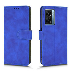 Custodia Portafoglio In Pelle Cover con Supporto L01Z per Oppo A57 5G Blu