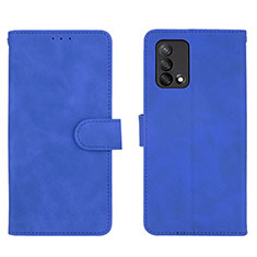 Custodia Portafoglio In Pelle Cover con Supporto L01Z per Oppo A74 4G Blu