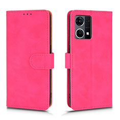 Custodia Portafoglio In Pelle Cover con Supporto L01Z per Oppo F21 Pro 4G Rosa Caldo