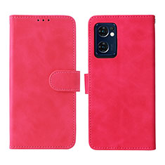 Custodia Portafoglio In Pelle Cover con Supporto L01Z per Oppo Find X5 Lite 5G Rosa Caldo