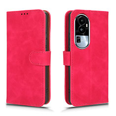 Custodia Portafoglio In Pelle Cover con Supporto L01Z per Oppo Reno10 Pro+ Plus 5G Rosa Caldo