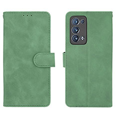 Custodia Portafoglio In Pelle Cover con Supporto L01Z per Oppo Reno6 Pro+ Plus 5G Verde