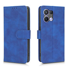 Custodia Portafoglio In Pelle Cover con Supporto L01Z per Oppo Reno8 5G Blu