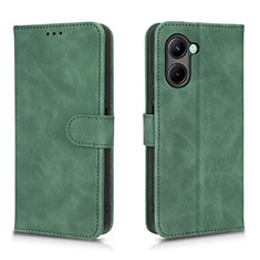 Custodia Portafoglio In Pelle Cover con Supporto L01Z per Realme C33 (2023) Verde