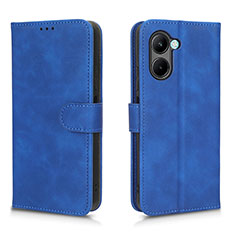 Custodia Portafoglio In Pelle Cover con Supporto L01Z per Realme C33 Blu