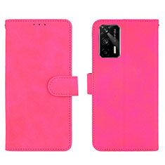 Custodia Portafoglio In Pelle Cover con Supporto L01Z per Realme X7 Max 5G Rosa Caldo