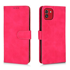 Custodia Portafoglio In Pelle Cover con Supporto L01Z per Samsung Galaxy A03 Rosa Caldo