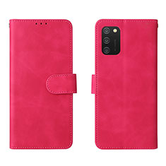 Custodia Portafoglio In Pelle Cover con Supporto L01Z per Samsung Galaxy A03s Rosa Caldo