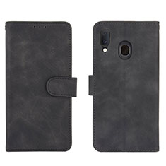 Custodia Portafoglio In Pelle Cover con Supporto L01Z per Samsung Galaxy A30 Nero