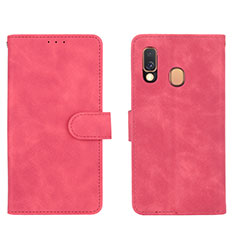 Custodia Portafoglio In Pelle Cover con Supporto L01Z per Samsung Galaxy A40 Rosa Caldo
