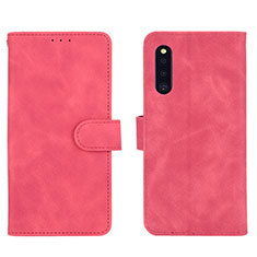 Custodia Portafoglio In Pelle Cover con Supporto L01Z per Samsung Galaxy A41 SC-41A Rosa Caldo