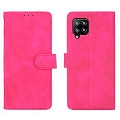 Custodia Portafoglio In Pelle Cover con Supporto L01Z per Samsung Galaxy A42 5G Rosa Caldo
