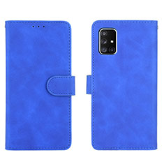 Custodia Portafoglio In Pelle Cover con Supporto L01Z per Samsung Galaxy A51 4G Blu