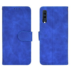 Custodia Portafoglio In Pelle Cover con Supporto L01Z per Samsung Galaxy A70S Blu