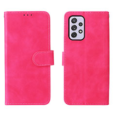Custodia Portafoglio In Pelle Cover con Supporto L01Z per Samsung Galaxy A73 5G Rosa Caldo