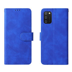 Custodia Portafoglio In Pelle Cover con Supporto L01Z per Samsung Galaxy F02S SM-E025F Blu