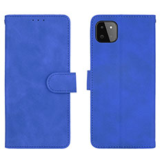 Custodia Portafoglio In Pelle Cover con Supporto L01Z per Samsung Galaxy F42 5G Blu