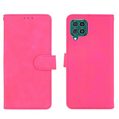 Custodia Portafoglio In Pelle Cover con Supporto L01Z per Samsung Galaxy F62 5G Rosa Caldo