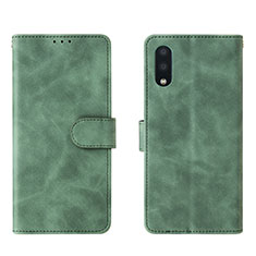 Custodia Portafoglio In Pelle Cover con Supporto L01Z per Samsung Galaxy M02 Verde