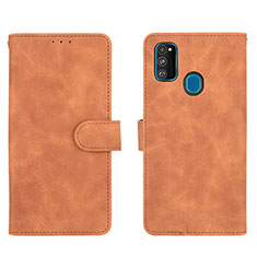 Custodia Portafoglio In Pelle Cover con Supporto L01Z per Samsung Galaxy M30s Marrone