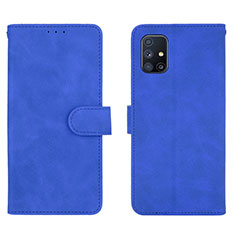 Custodia Portafoglio In Pelle Cover con Supporto L01Z per Samsung Galaxy M51 Blu