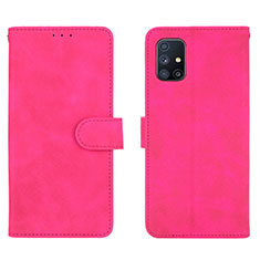 Custodia Portafoglio In Pelle Cover con Supporto L01Z per Samsung Galaxy M51 Rosa Caldo