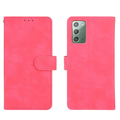 Custodia Portafoglio In Pelle Cover con Supporto L01Z per Samsung Galaxy Note 20 5G Rosa Caldo