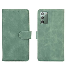 Custodia Portafoglio In Pelle Cover con Supporto L01Z per Samsung Galaxy Note 20 5G Verde