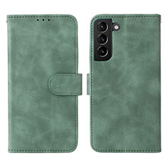 Custodia Portafoglio In Pelle Cover con Supporto L01Z per Samsung Galaxy S21 FE 5G Verde