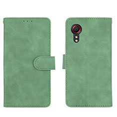 Custodia Portafoglio In Pelle Cover con Supporto L01Z per Samsung Galaxy XCover 5 SM-G525F Verde