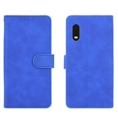 Custodia Portafoglio In Pelle Cover con Supporto L01Z per Samsung Galaxy XCover Pro Blu