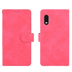 Custodia Portafoglio In Pelle Cover con Supporto L01Z per Samsung Galaxy XCover Pro Rosa Caldo