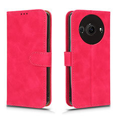Custodia Portafoglio In Pelle Cover con Supporto L01Z per Sharp Aquos R8 Pro Rosa Caldo