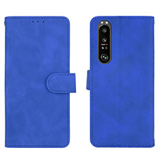 Custodia Portafoglio In Pelle Cover con Supporto L01Z per Sony Xperia 1 III Blu