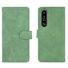 Custodia Portafoglio In Pelle Cover con Supporto L01Z per Sony Xperia 1 III Verde