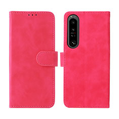 Custodia Portafoglio In Pelle Cover con Supporto L01Z per Sony Xperia 1 IV Rosa Caldo
