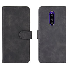 Custodia Portafoglio In Pelle Cover con Supporto L01Z per Sony Xperia 1 Nero