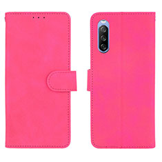 Custodia Portafoglio In Pelle Cover con Supporto L01Z per Sony Xperia 10 III Lite Rosa Caldo